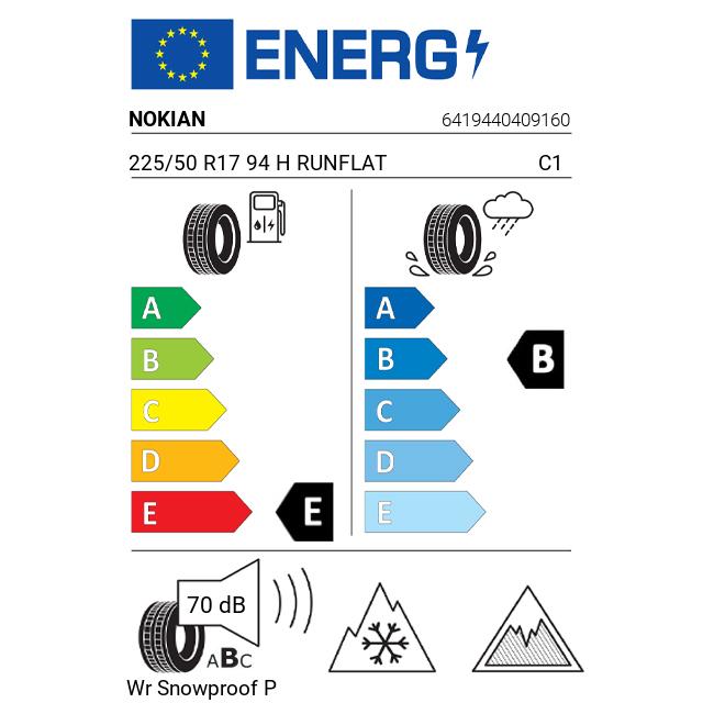 Eticheta Energetica Anvelope  225 50 R17 Nokian Wr Snowproof P 