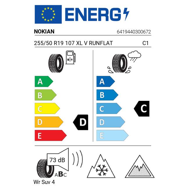 Eticheta Energetica Anvelope  255 50 R19 Nokian Wr Suv 4 