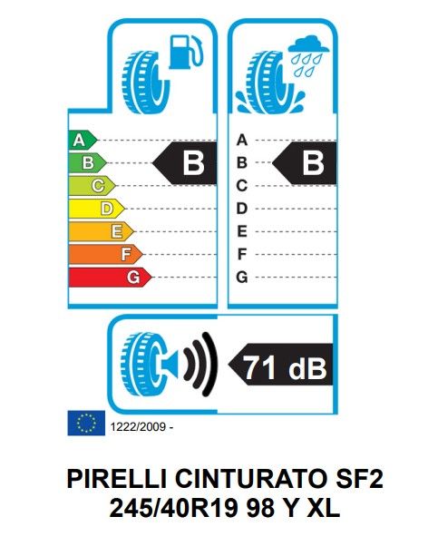Eticheta Energetica Anvelope  245 40 R19 Pirelli Cinturato  Sf 2 