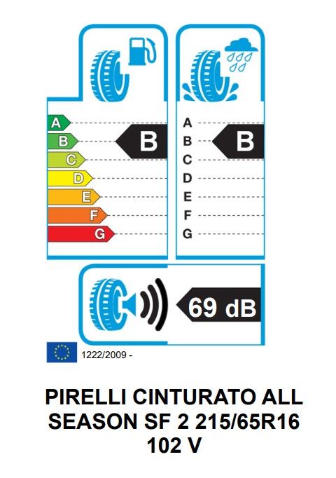 Eticheta Energetica Anvelope  215 65 R16 Pirelli Cinturato  Sf 2 