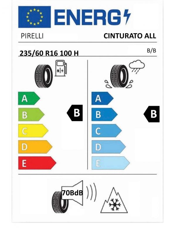 Eticheta Energetica Anvelope  235 60 R16 Pirelli Cinturato  Sf 2 