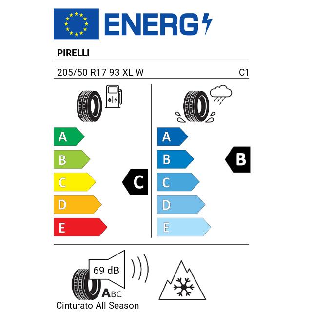 Eticheta Energetica Anvelope  205 50 R17 Pirelli Cinturato  