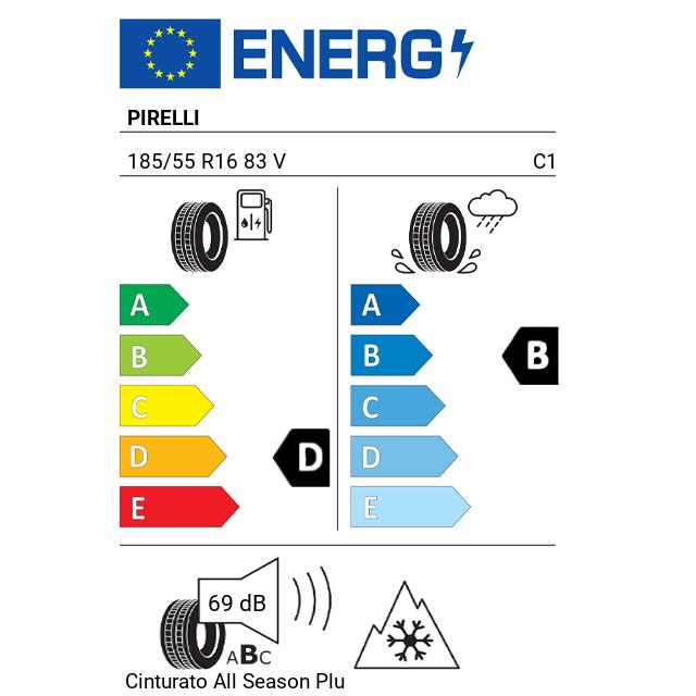 Eticheta Energetica Anvelope  185 55 R16 Pirelli Cinturato  Plus 