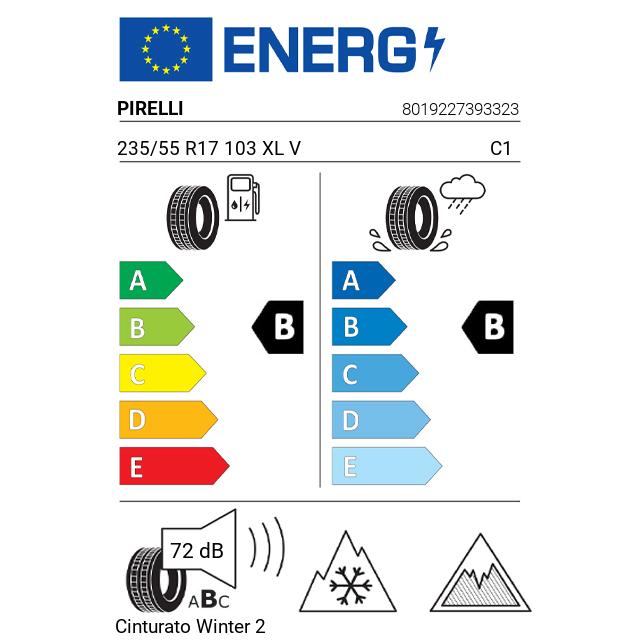 Eticheta Energetica Anvelope  235 55 R17 Pirelli Cinturato Winter 2 