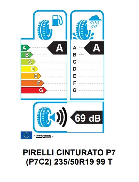 Eticheta Energetica Anvelope  235 50 R19 Pirelli P7 Cinturato 