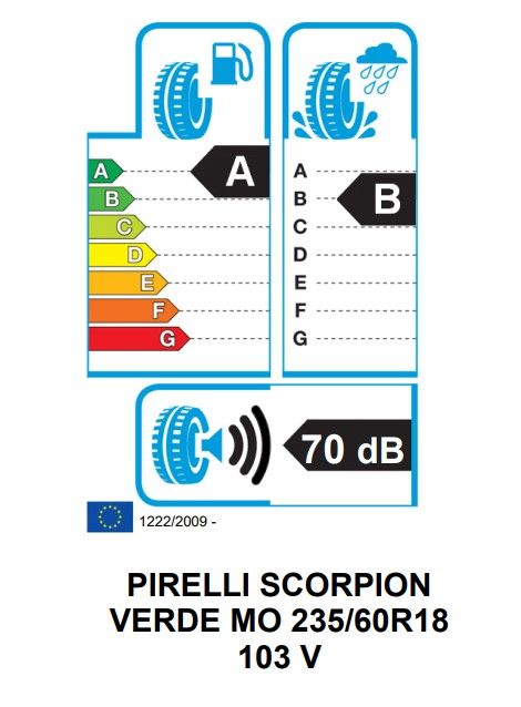 Eticheta Energetica Anvelope  235 60 R18 Pirelli Scorpion Verde 