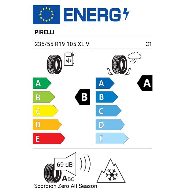 Eticheta Energetica Anvelope  235 55 R19 Pirelli Scorpion Zero  