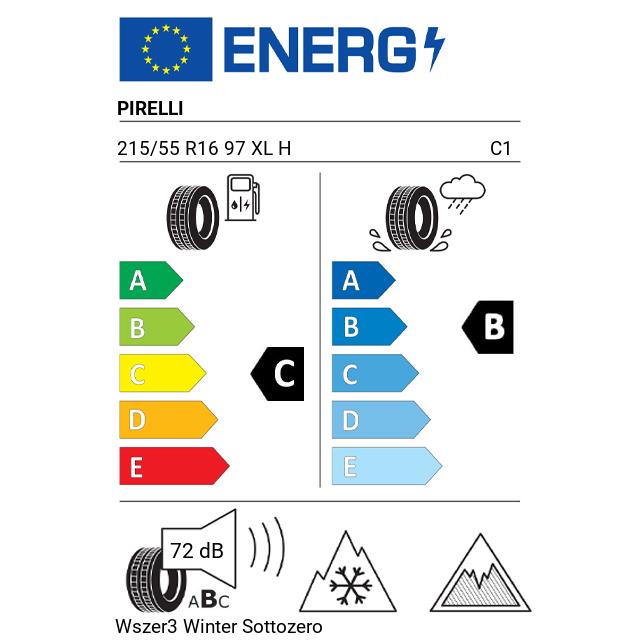 Eticheta Energetica Anvelope  215 55 R16 Pirelli Wszer3 Winter Sottozero 3 