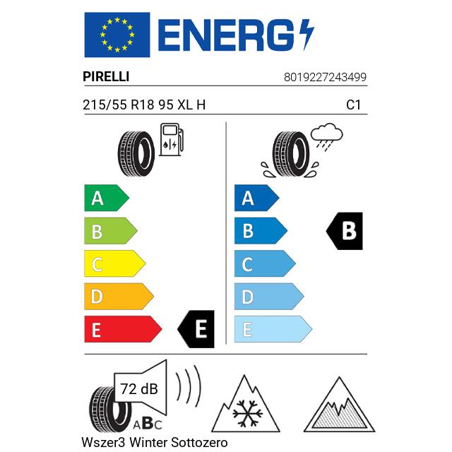 Eticheta Energetica Anvelope  215 55 R18 Pirelli Wszer3 Winter Sottozero 3 