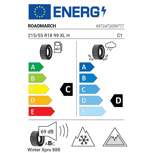 Eticheta Energetica Anvelope  215 55 R18 Roadmarch Winter Xpro 888 
