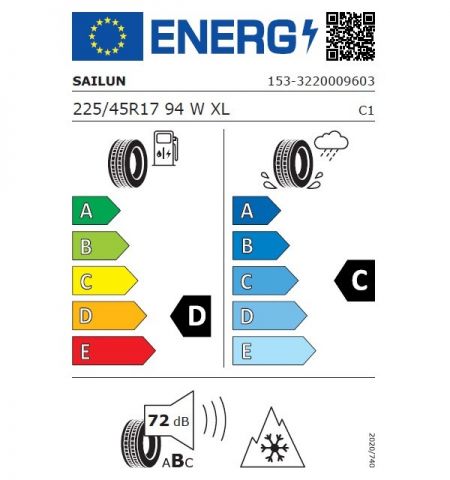 Eticheta Energetica Anvelope  225 45 R17 Sailun Atrezzo 4seasons 