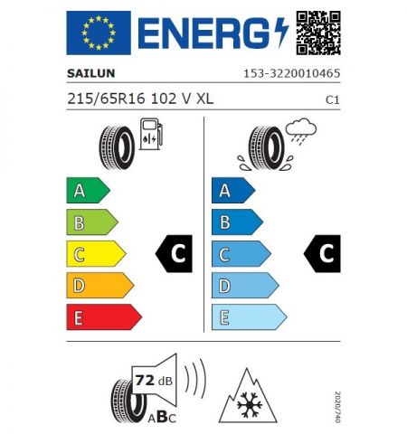 Eticheta Energetica Anvelope  215 65 R16 Sailun Atrezzo 4seasons 