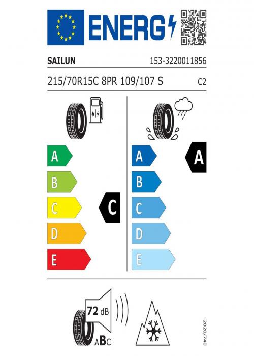 Eticheta Energetica Anvelope  215 70 R15C Sailun Commercio 4seasons 
