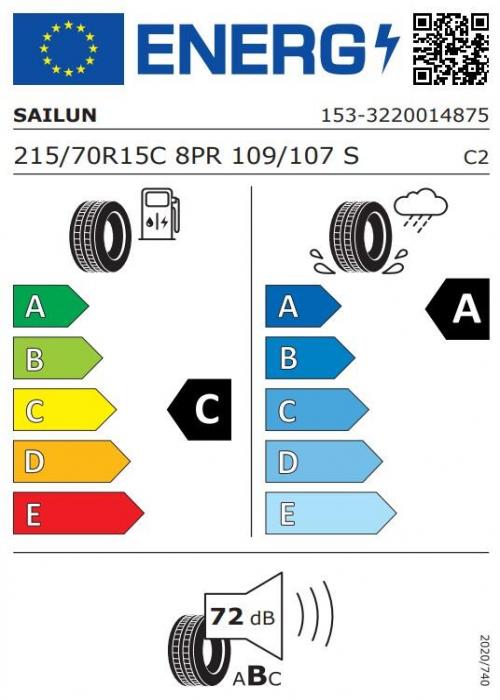 Eticheta Energetica Anvelope  215 70 R15C Sailun Commercio Pro 