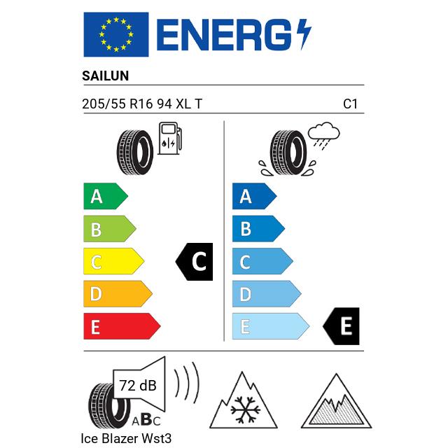 Eticheta Energetica Anvelope  205 55 R16 Sailun Ice Blazer Wst3 