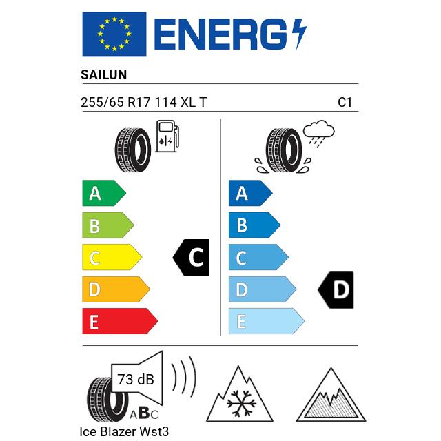 Eticheta Energetica Anvelope  255 65 R17 Sailun Ice Blazer Wst3 