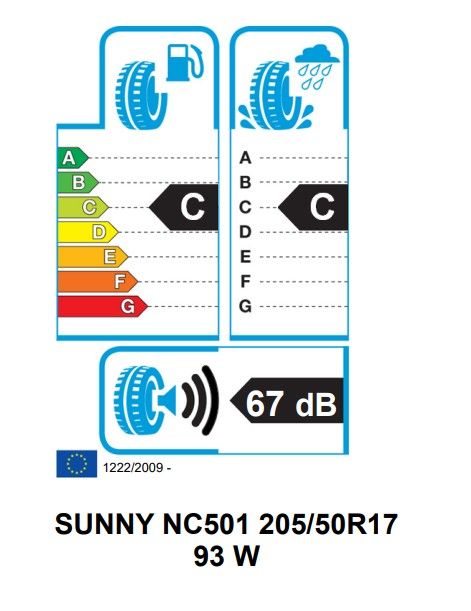 Eticheta Energetica Anvelope  205 50 R17 Sunny Nc501 