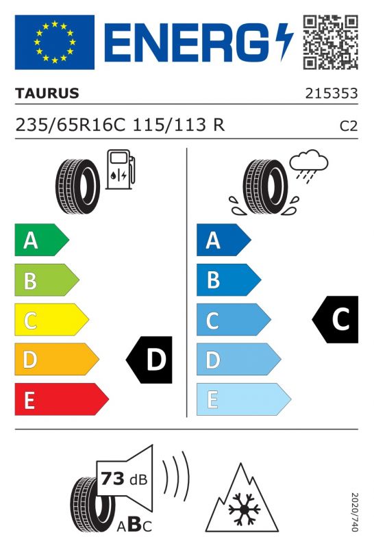 Eticheta Energetica Anvelope  235 65 R16C Taurus 201 