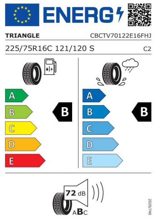 Eticheta Energetica Anvelope  225 75 R16C Triangle Connex Van Tv701 
