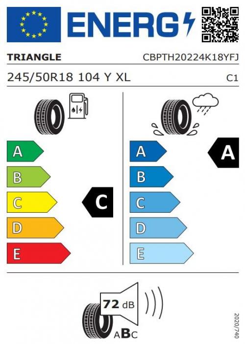 Eticheta Energetica Anvelope  245 50 R18 Triangle Effex Sport Th202 