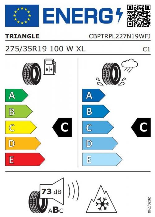 Eticheta Energetica Anvelope  275 35 R19 Triangle Pl02 