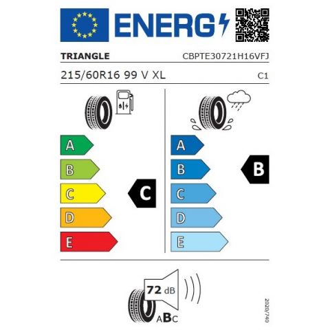Eticheta Energetica Anvelope  215 60 R16 Triangle Reliax Touring Te307 