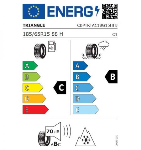 Eticheta Energetica Anvelope  185 65 R15 Triangle Ta01 