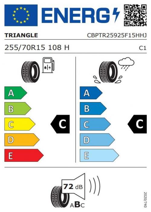 Eticheta Energetica Anvelope  255 70 R15 Triangle Tr259-advantexsuv 