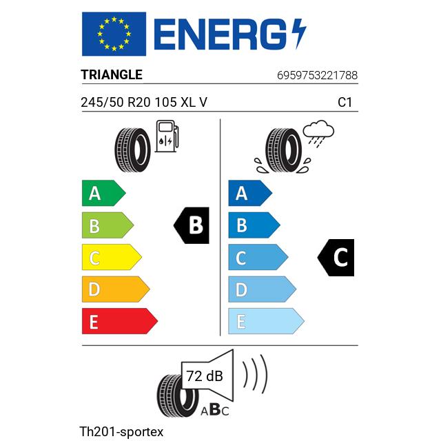 Eticheta Energetica Anvelope  245 50 R20 Triangle Th201-sportex 