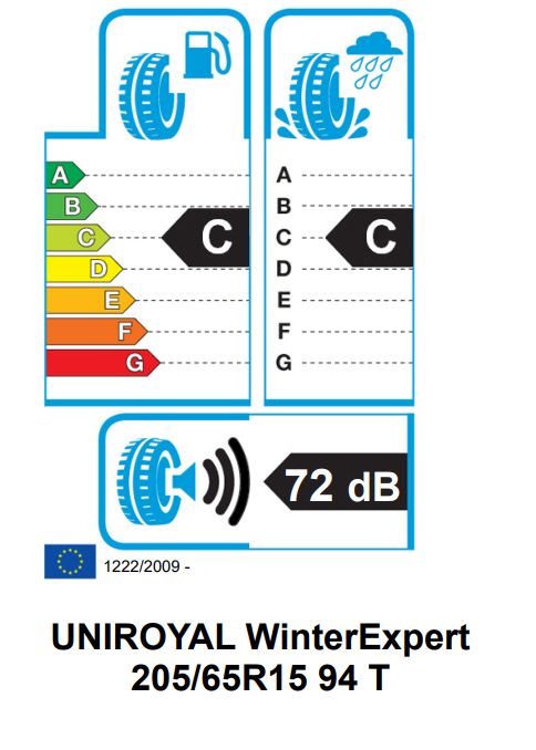 Eticheta Energetica Anvelope  205 65 R15 Uniroyal Winter Expert 