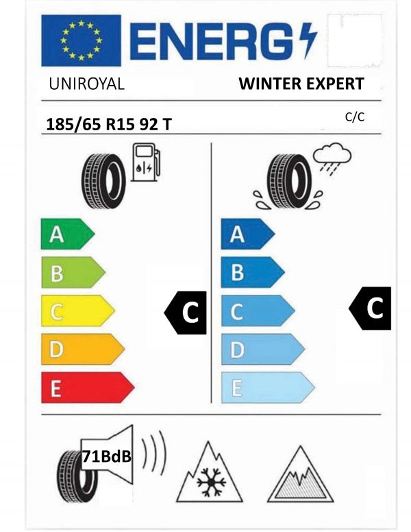 Eticheta Energetica Anvelope  185 65 R15 Uniroyal Winter Expert 