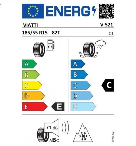 Eticheta Energetica Anvelope  185 55 R15 Viatti Brina V-521 