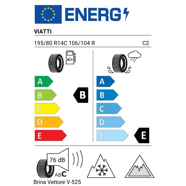 Eticheta Energetica Anvelope  195 80 R14C Viatti Brina Vettore V-525 