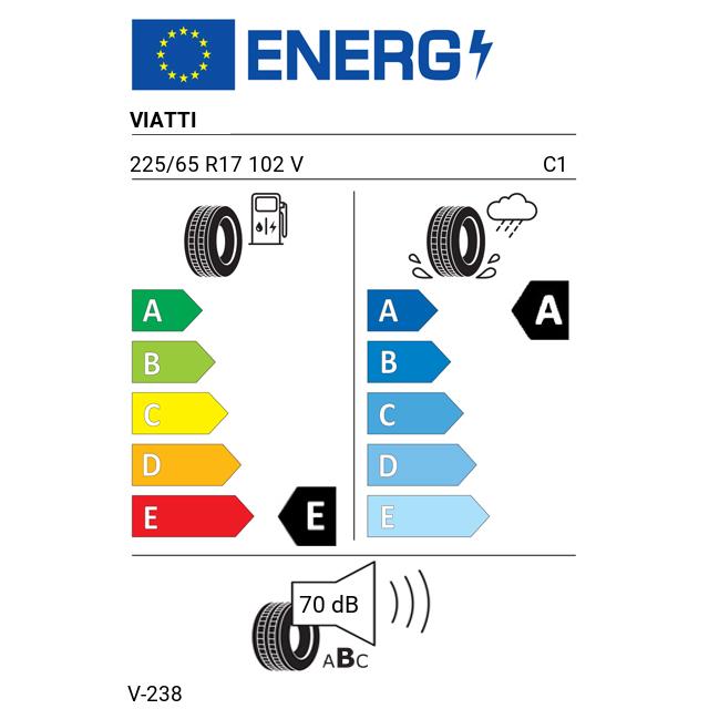 Eticheta Energetica Anvelope  225 65 R17 Viatti V-238 