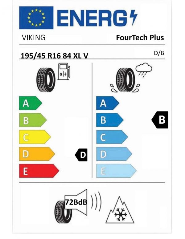 Eticheta Energetica Anvelope  195 45 R16 Viking Fourtech Plus 