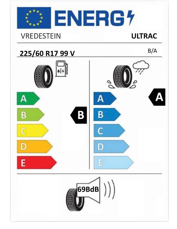 Eticheta Energetica Anvelope  225 60 R17 Vredestein Ultrac 