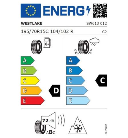 Eticheta Energetica Anvelope  195 70 R15C Westlake Sw613 