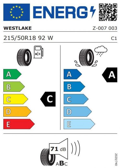 Eticheta Energetica Anvelope  215 50 R18 Westlake Z007 