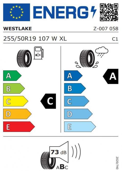 Eticheta Energetica Anvelope  255 50 R19 Westlake Z007 