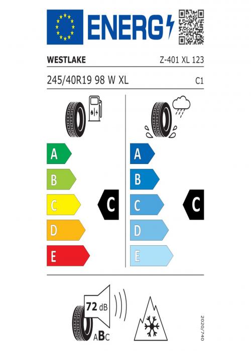 Eticheta Energetica Anvelope  245 40 R19 Westlake Z401 