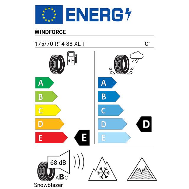 Eticheta Energetica Anvelope  175 70 R14 Windforce Snowblazer 