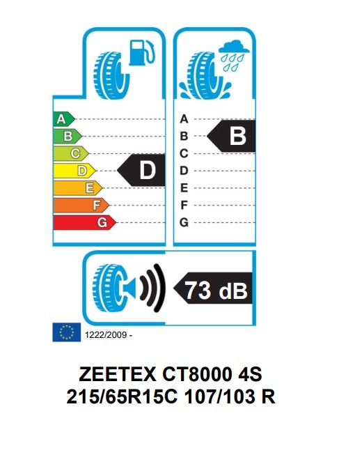 Eticheta Energetica Anvelope  215 65 R15C Zeetex Ct8000 4s 